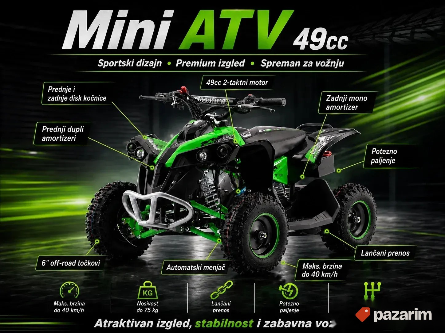 Quad za decu - deciji kvad 49cc pocket mini 2