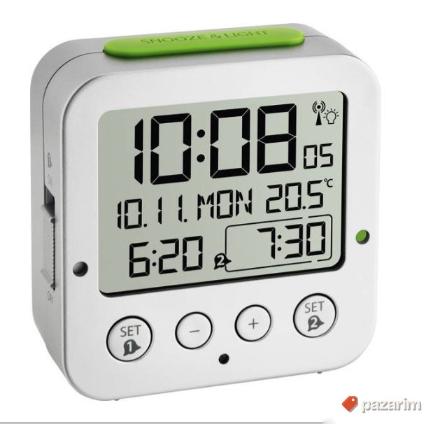 Sat Radio+Datum+Alarm TFA Srebrni 1