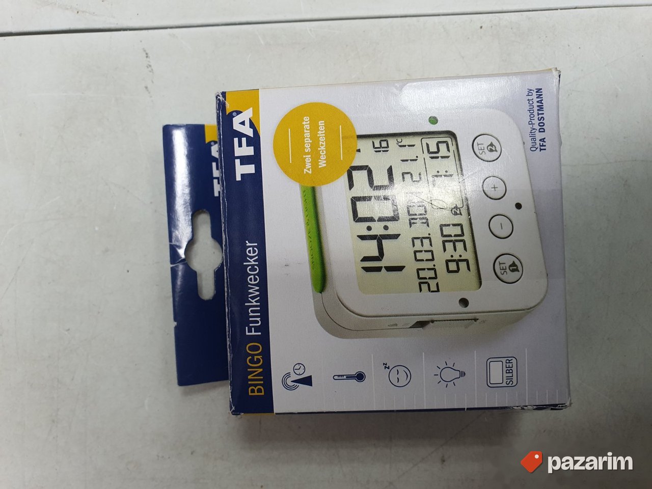 Sat Radio+Datum+Alarm TFA Srebrni 4