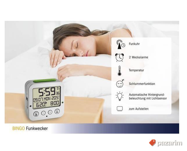 Sat Radio+Datum+Alarm TFA Srebrni 6