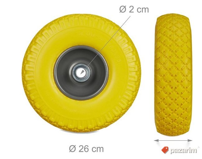 Tockovi za Teretna Kolica 260x85mm Zuti - Relaxdays 8
