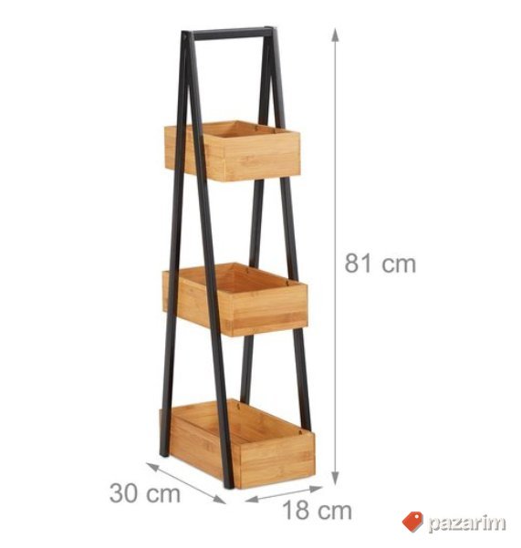 Stalak za Kupatilo sa 3 Police 18x81x30cm- Relaxdays 2