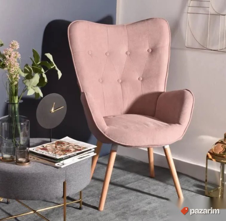 Fotelja za Dnevni Boravak 68x73x106cm Pink- FURNISH1 1
