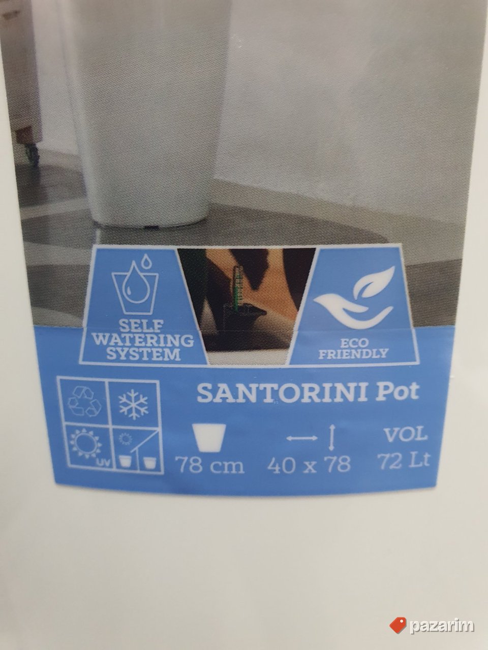 Saksija sa Sistemom samonavodnjava 40x78cm Bela - Artevasi 6