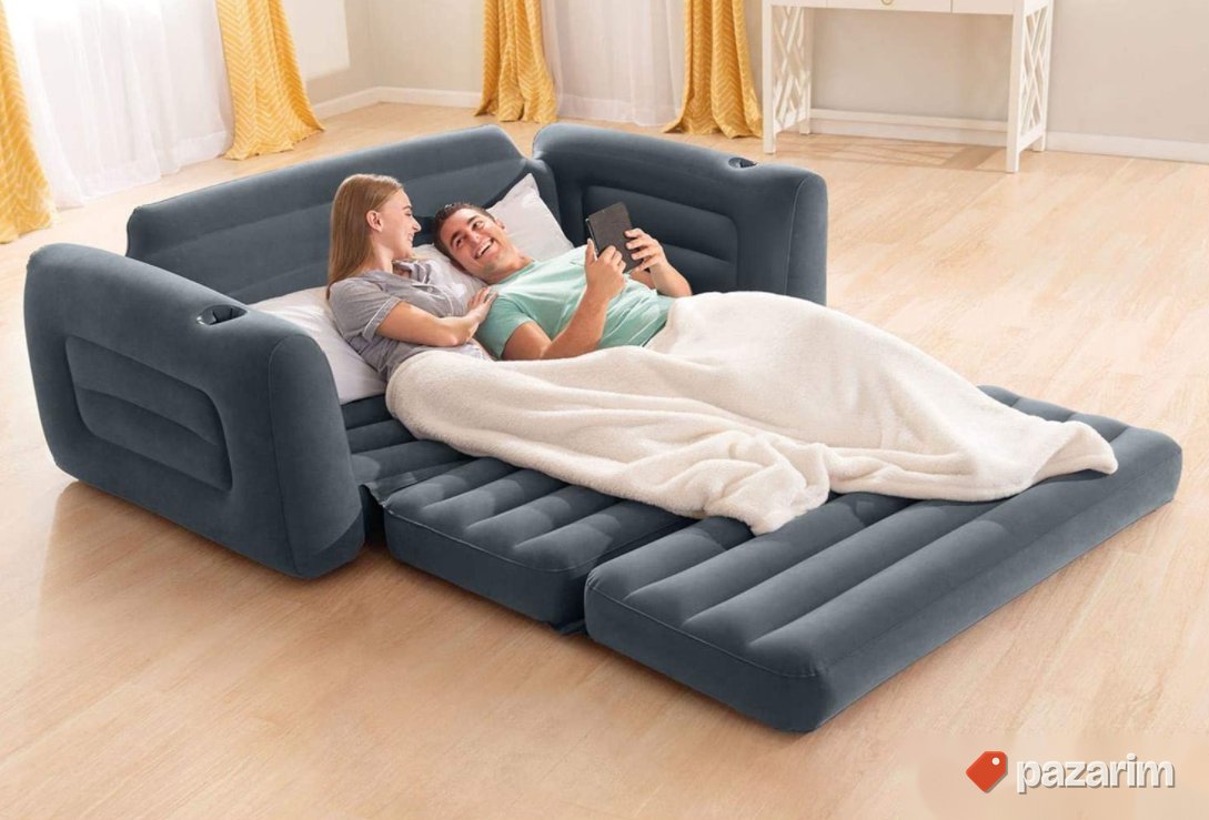 Vazdusni Krevet / Sofa 2.03x2.24x0.66m (Sivi) - Intex 1