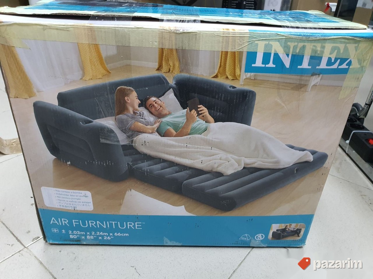 Vazdusni Krevet / Sofa 2.03x2.24x0.66m (Sivi) - Intex 4