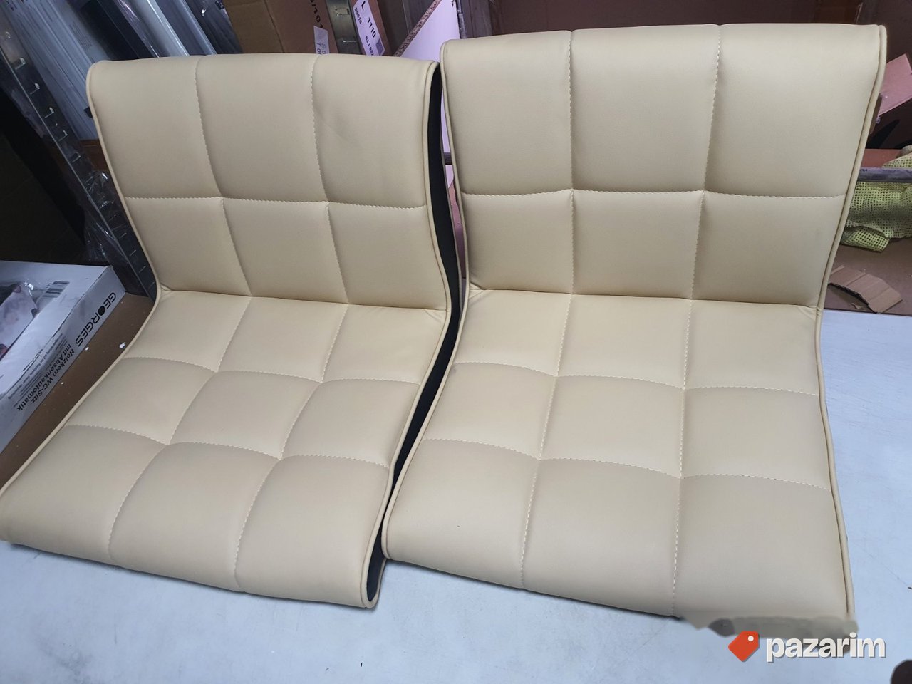 Set Dve Barske Stolice (Krem-Crno) 40x54x115cm- Hjh OFFICE 4
