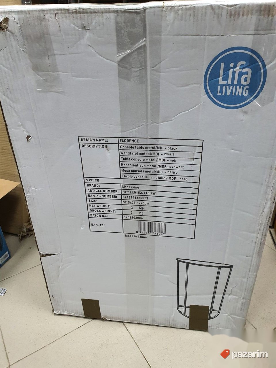 Polukruzni Stocic Polica 75x52.5x26.5-LIFA LIVING 7