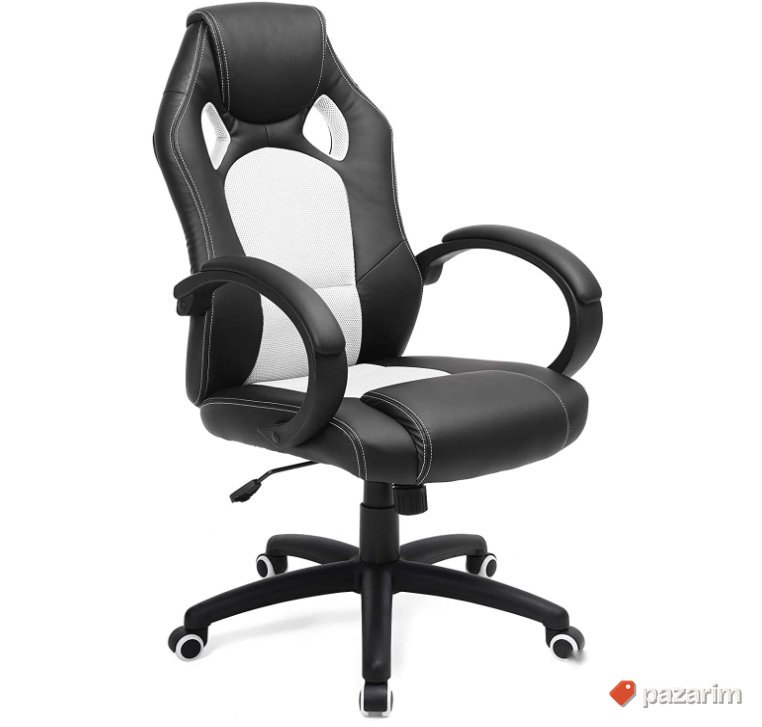Kancelarijska Stolica do 150kg (Crno-Bela) OBG56BW-Songmics 1