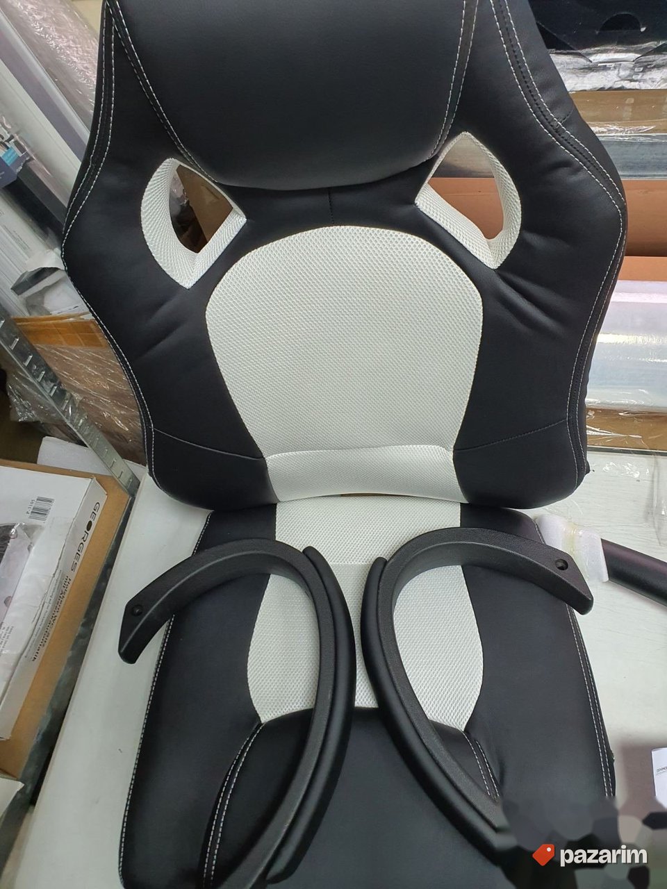 Kancelarijska Stolica do 150kg (Crno-Bela) OBG56BW-Songmics 3
