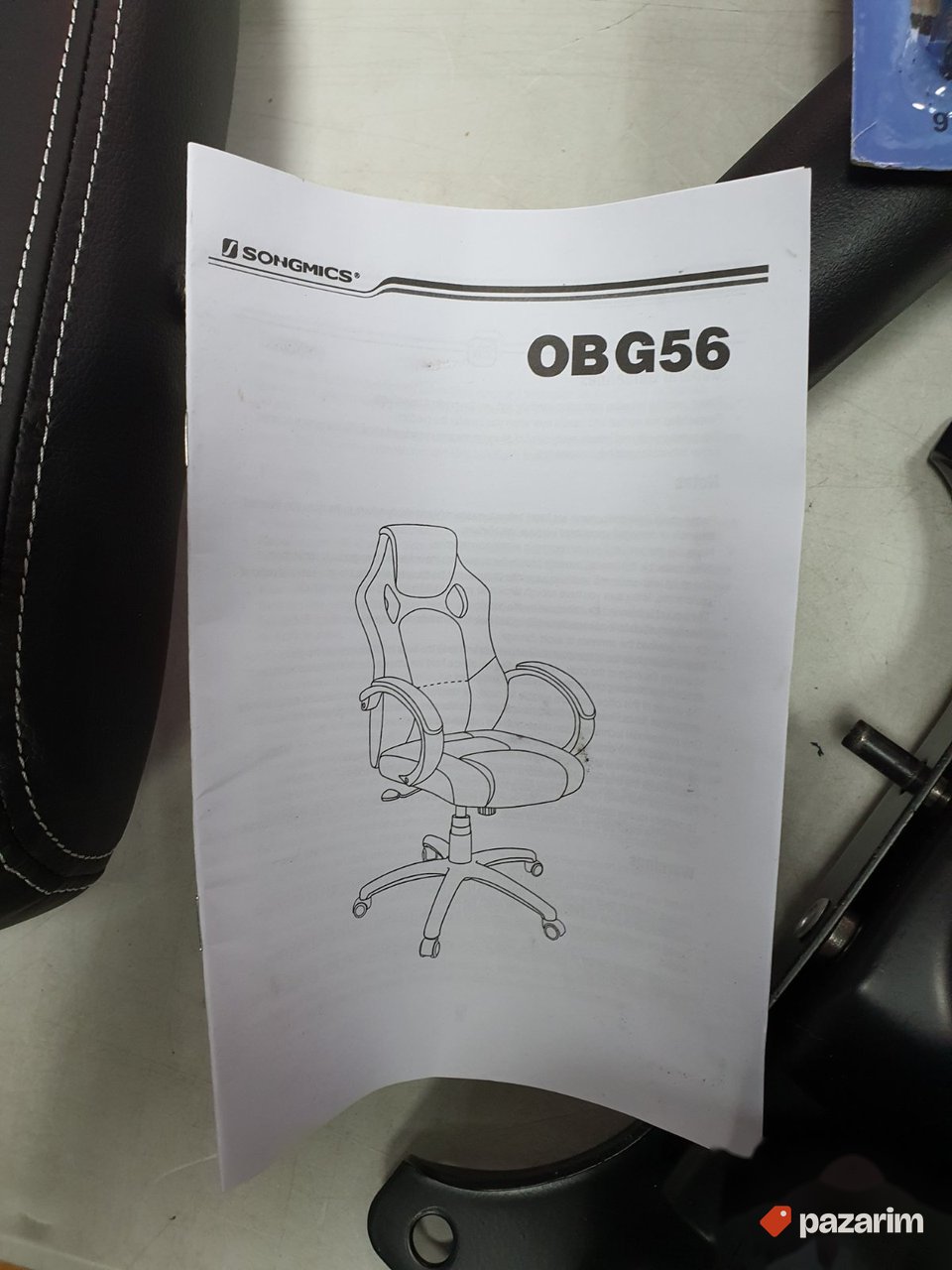Kancelarijska Stolica do 150kg (Crno-Bela) OBG56BW-Songmics 5