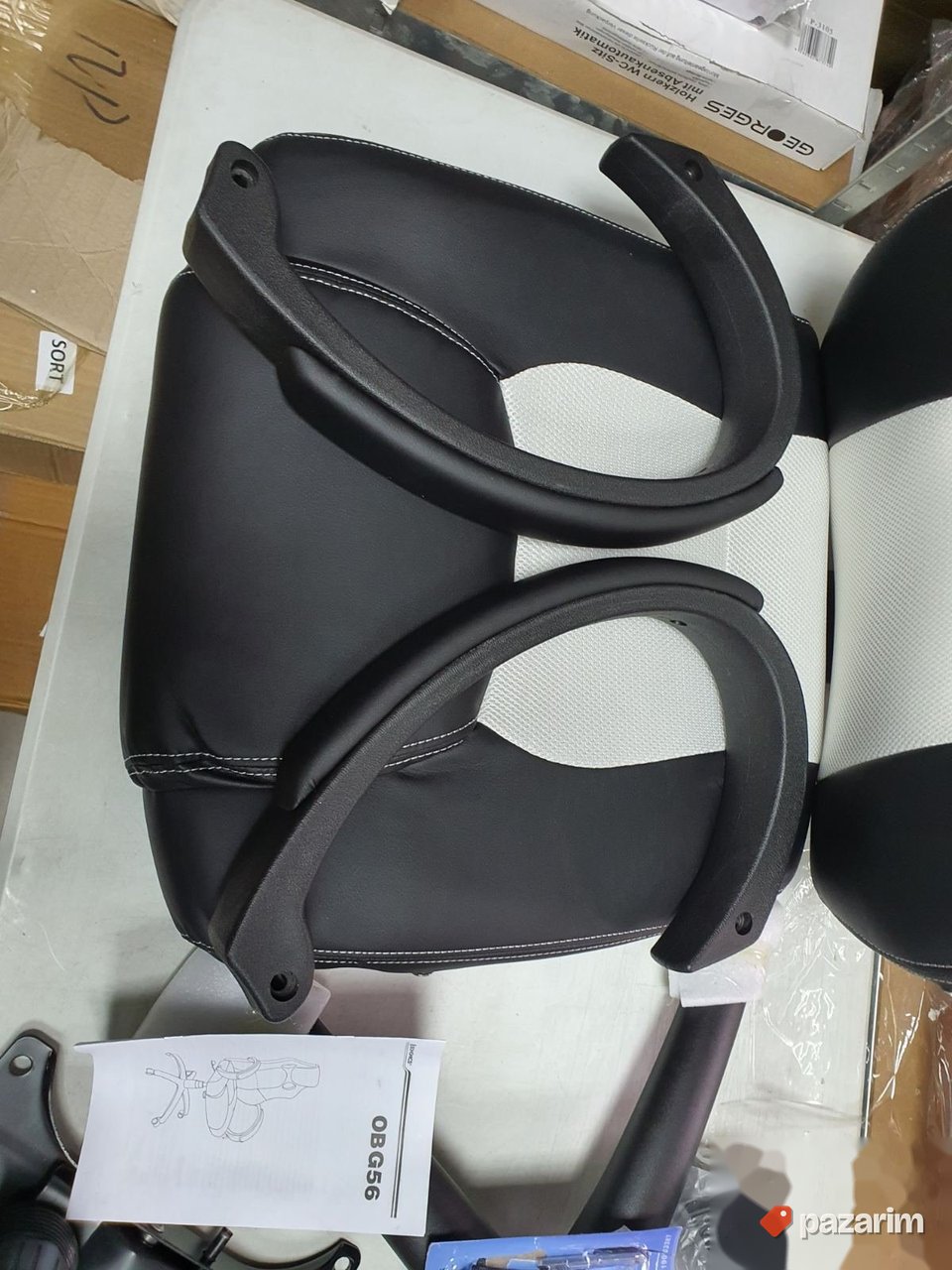 Kancelarijska Stolica do 150kg (Crno-Bela) OBG56BW-Songmics 8