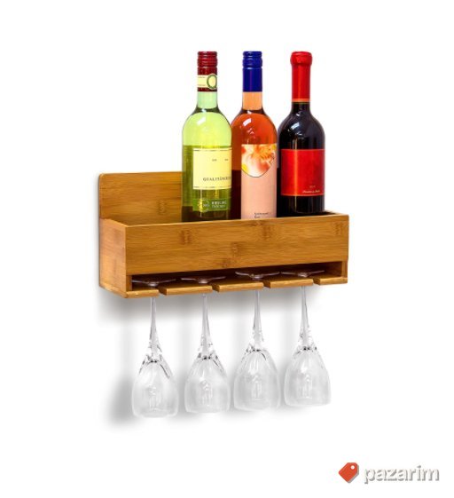 Polica za Vino i Case od Bambusa 17x37x11.5cm - Relaxdays 2