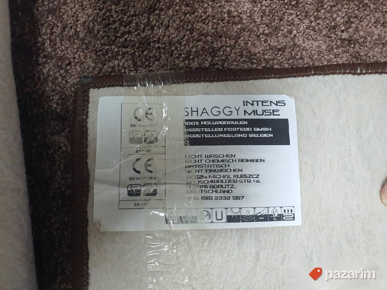 Tepih 100x100cm 1,6kg/m2 Braon Polipropilen #7 3