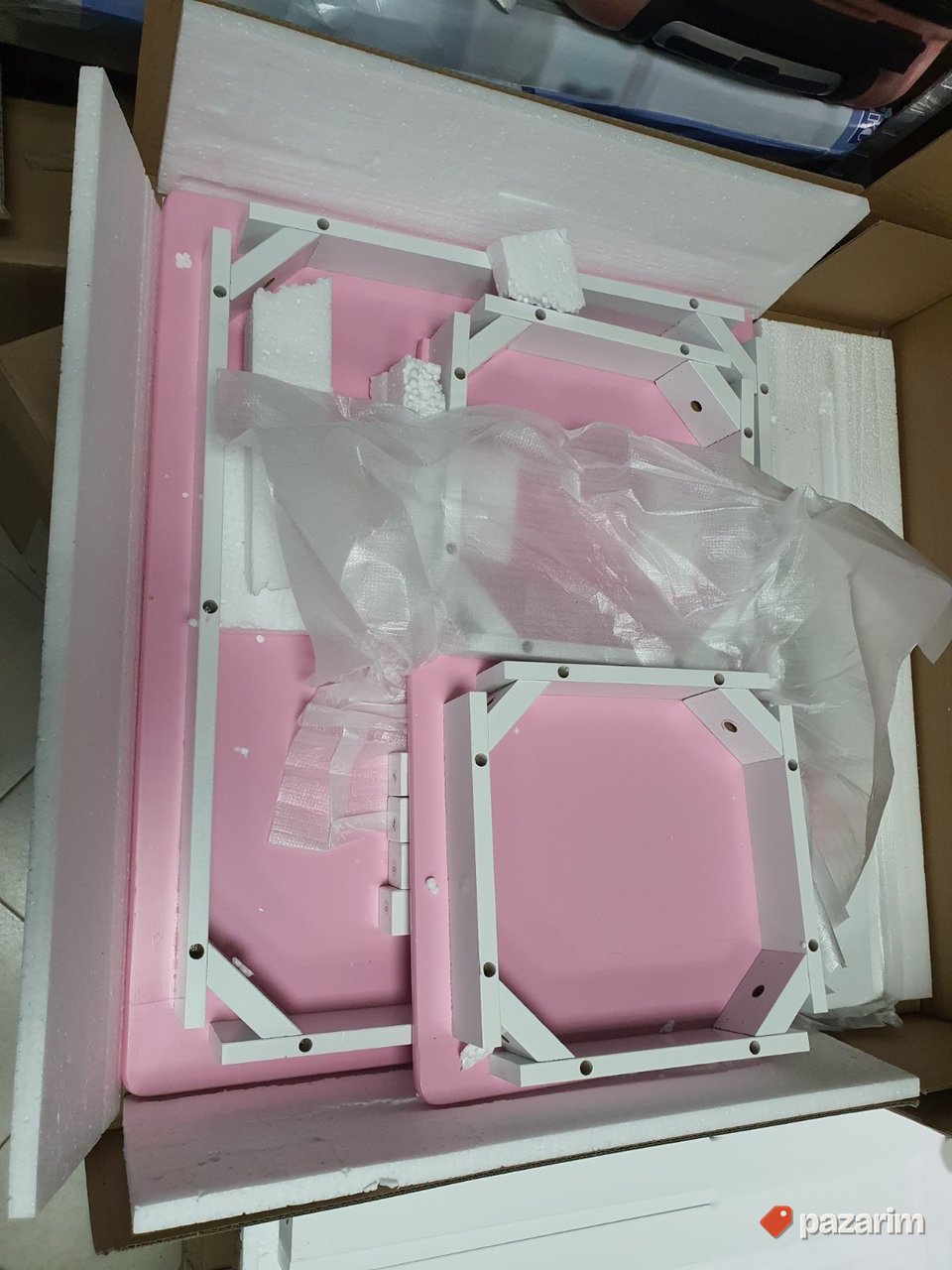 Deciji Sto i Dve Stolice (Roze-Belo)- Roba 4