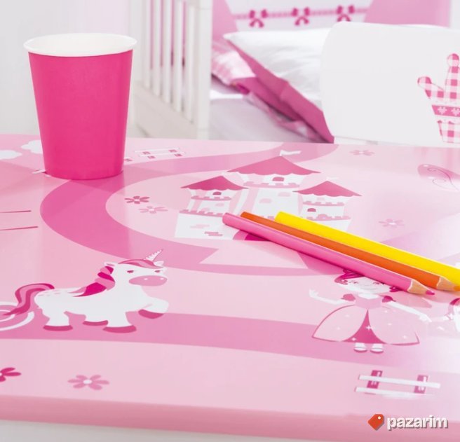 Deciji Sto i Dve Stolice (Roze-Belo)- Roba 8