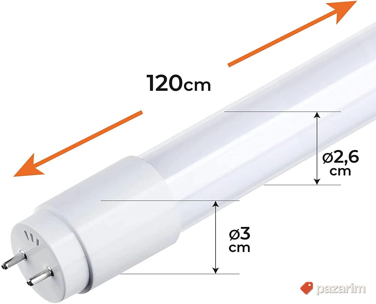 LED Neonke 4kom 120cm 18w 6500K T8 G13 1800 Lumena 4