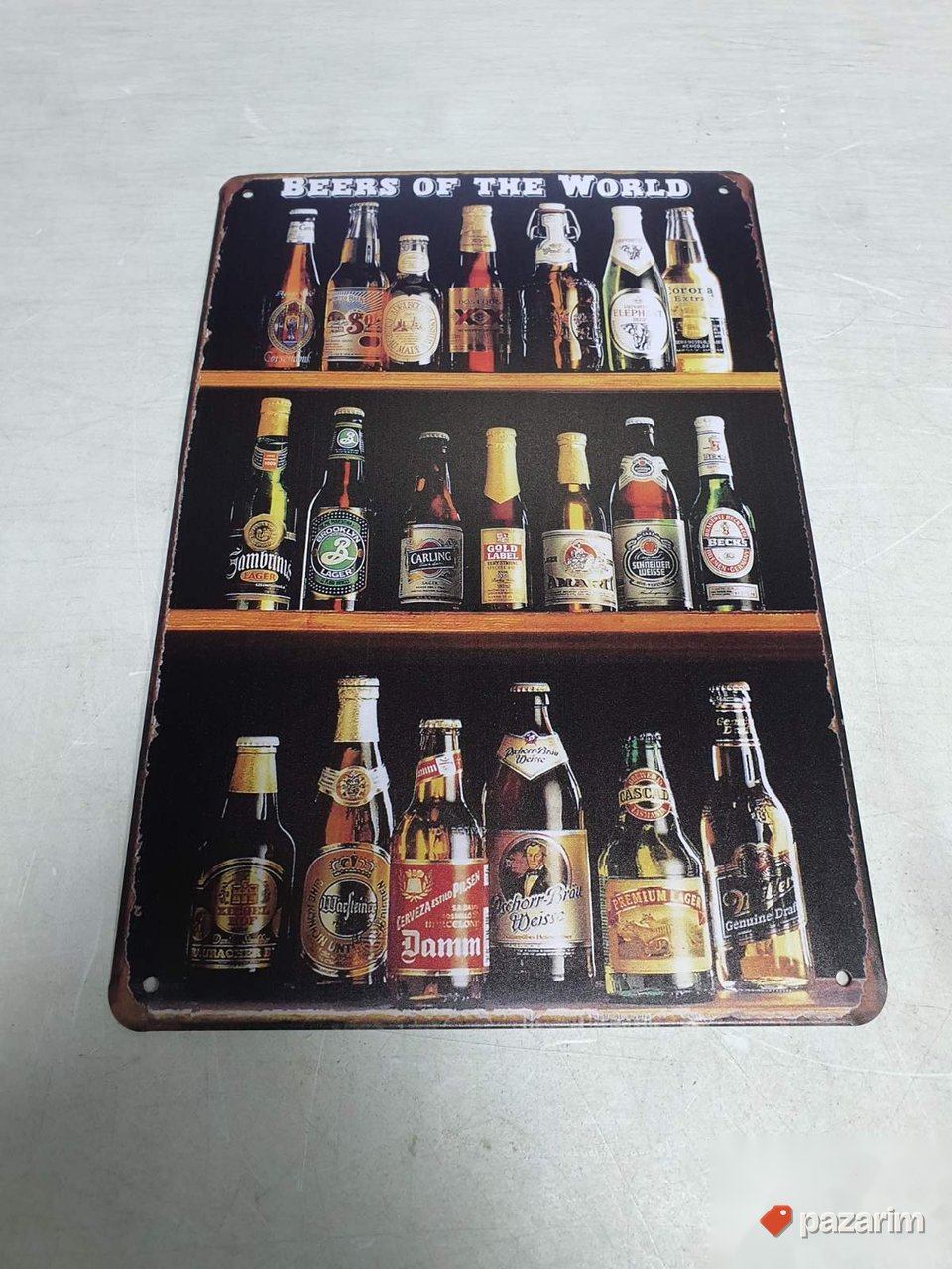 Dekorativna Metalna Tabla BEERS OF THE WORLD 20x30cm 2