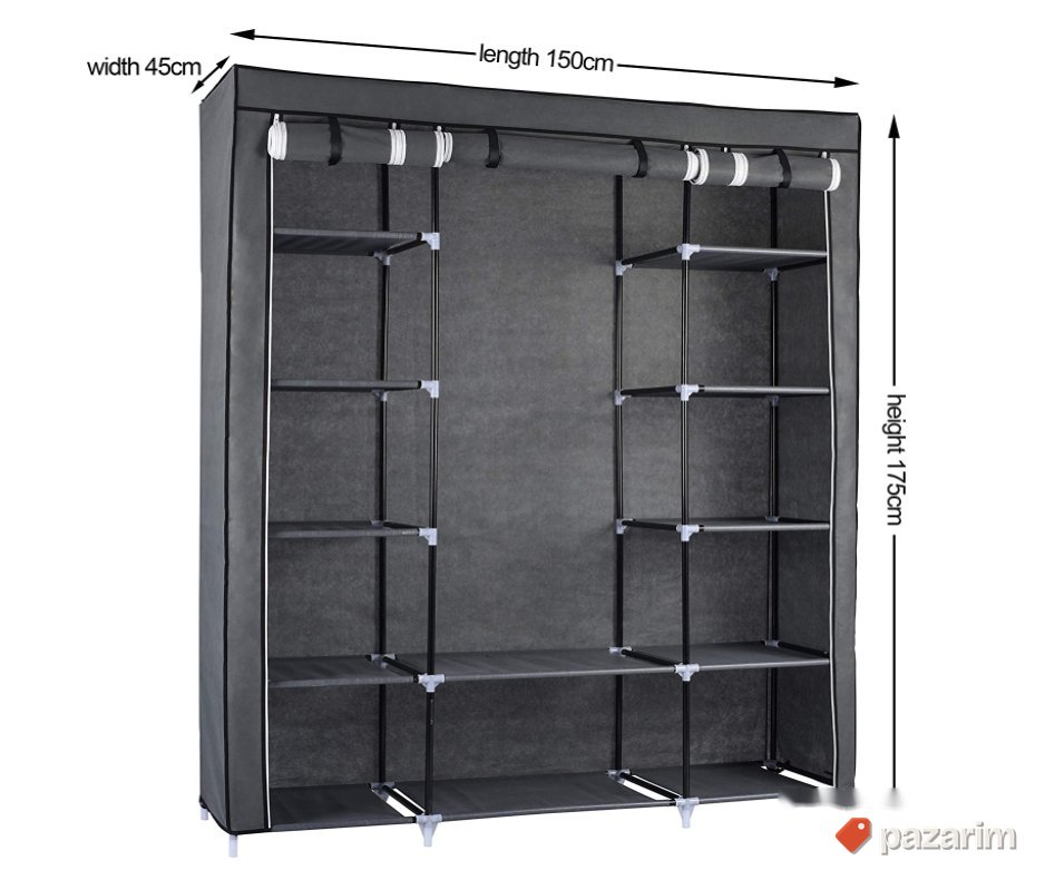 Modularni Garderober 150x175x45cm Sivi- Ribelli 7