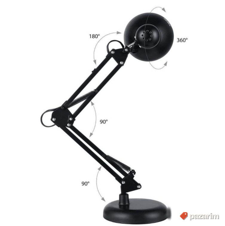 Sklopiva Stona Lampa Crna-Metalna 28x16x28cm - Luminaria 8