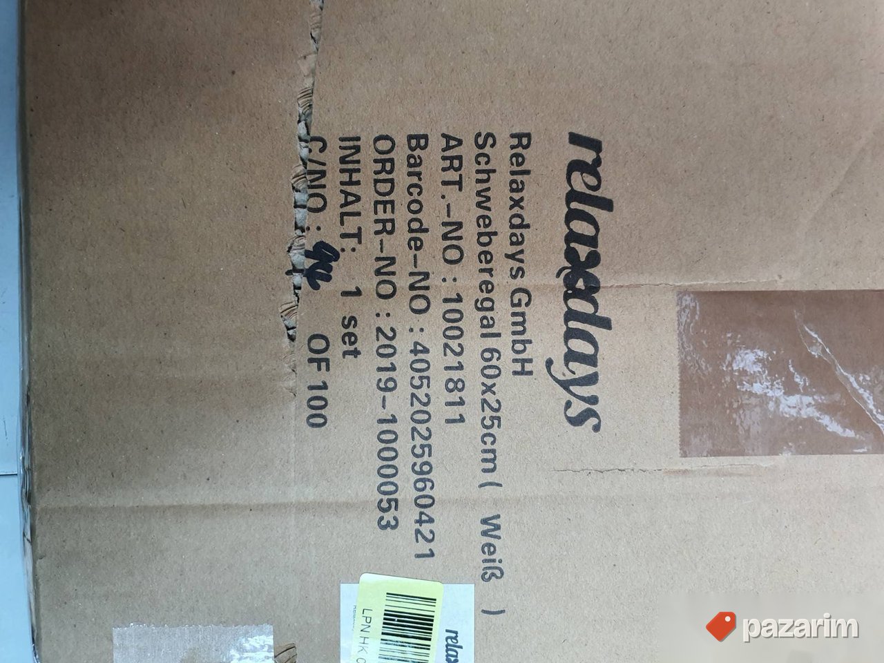 Polica Zidna 25x60x4cm do 12kg Bela Relaxdays 3