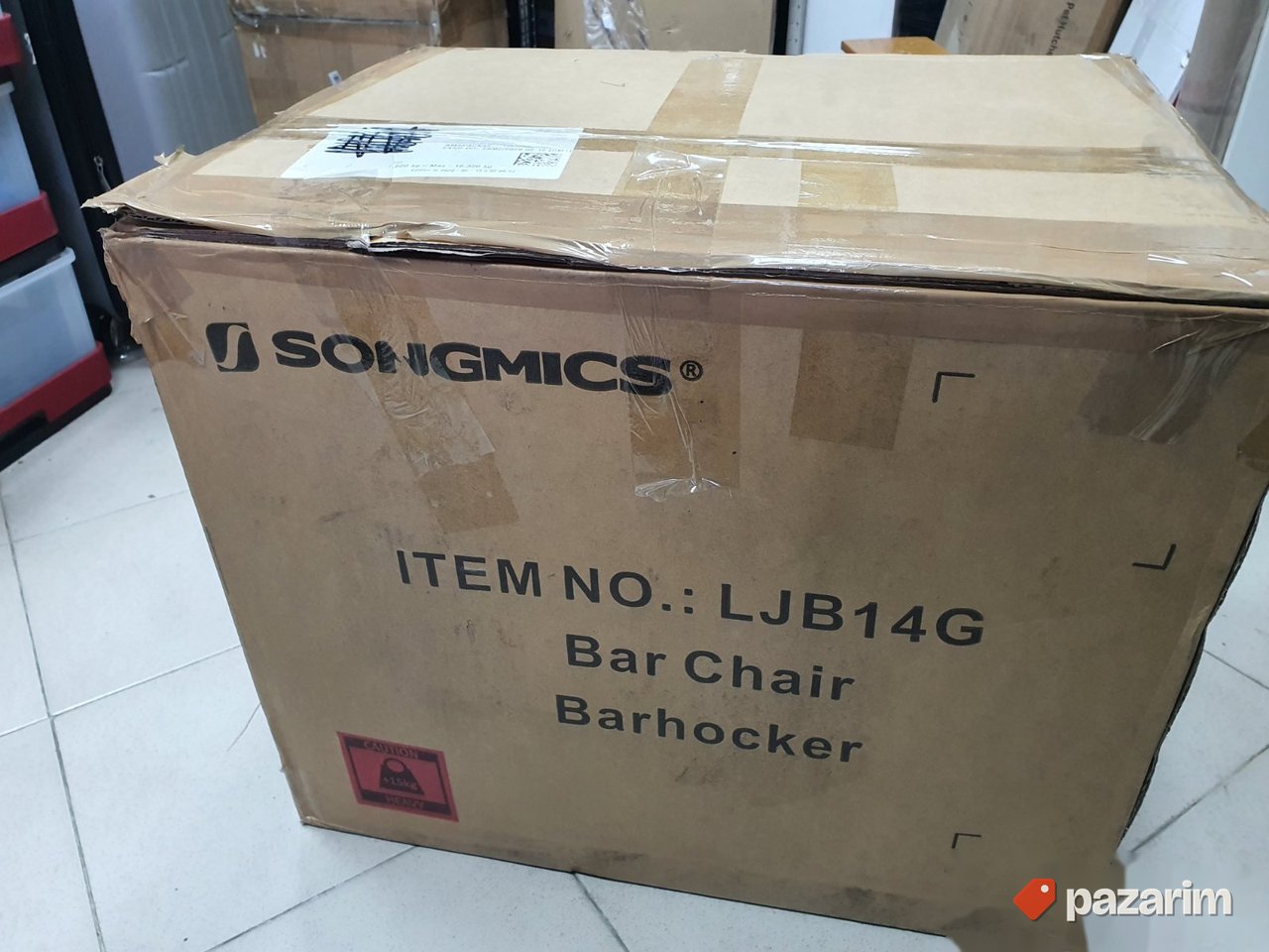 Set 2 Barske Stolice Sive do 200Kg - Songmics 3