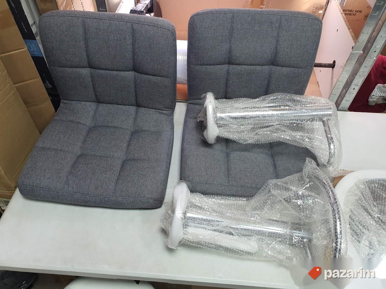 Set 2 Barske Stolice Sive do 200Kg - Songmics 4