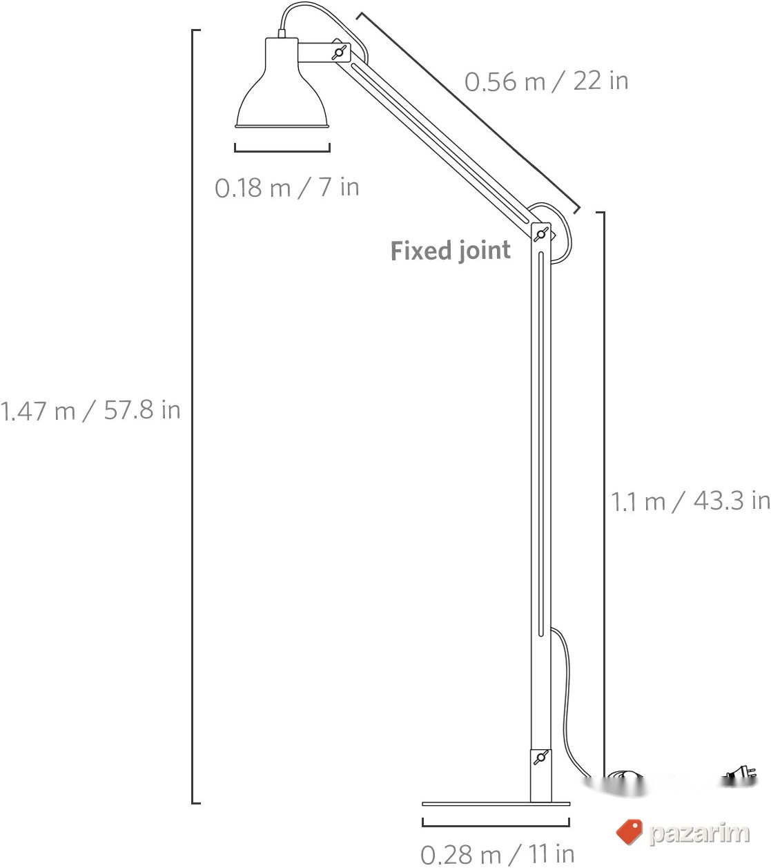 Tomons stajaca lampa 147cm - DL1001 6