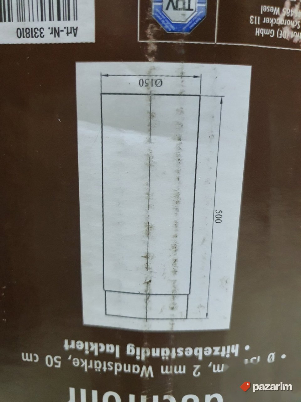 Cunak za sporet-kamin Fi150mm debljina 2mm 6